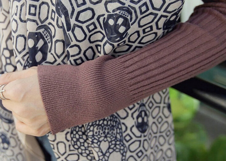 Vintage Skull Scarves Wrap Women Winter Warm Polyester 178*112CM - Beige