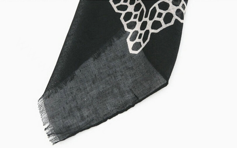 Vintage Skull Scarves Wrap Women Winter Warm Polyester 178*112CM - Black