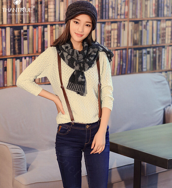 Vintage Skull Scarves Wrap Women Winter Warm Polyester 200*33CM - Dark Grey