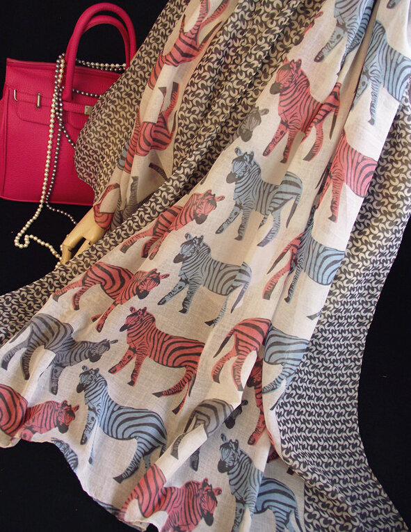 Zebra Print Scarf Scarves For Women Winter Warm Cotton Panties 180*100CM - Color