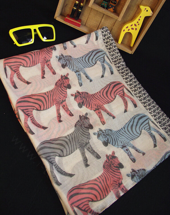 Zebra Print Scarf Scarves For Women Winter Warm Cotton Panties 180*100CM - Color