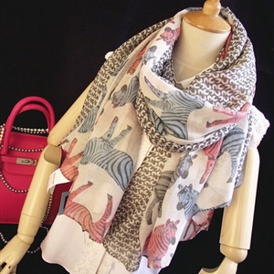 Zebra Print Scarf Scarves For Women Winter Warm Cotton Panties 180*100CM - Color