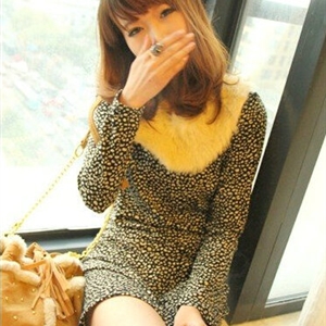 Affordable Dresses Winter Girls Leopard Print Long Sleeved - Black