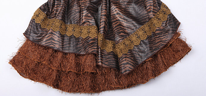 Beautiful Dresses Fall Female Skirts Leopard Print Fake Two Lace - Brown