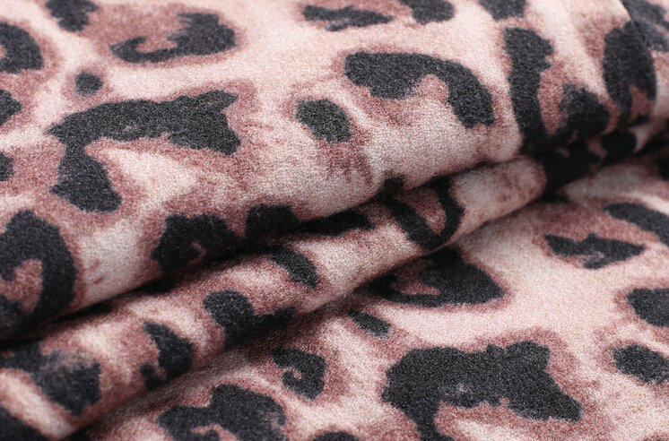 Classy Dresses Winter Ladies Leopard Print Lace Long Sleeved - Black Coffee