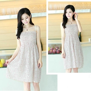 Cute Dresses Summer Girls Sleeveless Dot Short Sundresses - Rose