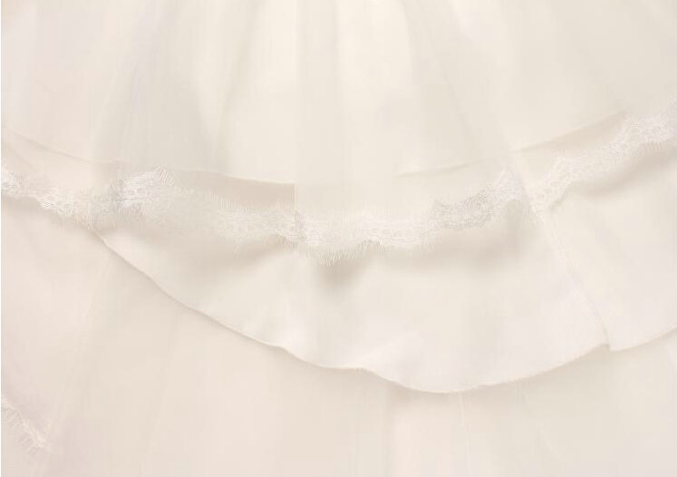 Cute Dresses Winter Flower Girls Bowknot Solid Wedding Party Dress - White