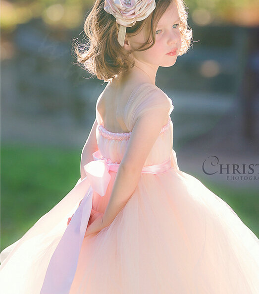 Cute Skirts Winter Flower Girls Long Suspenders Wedding Party Dress - Pink