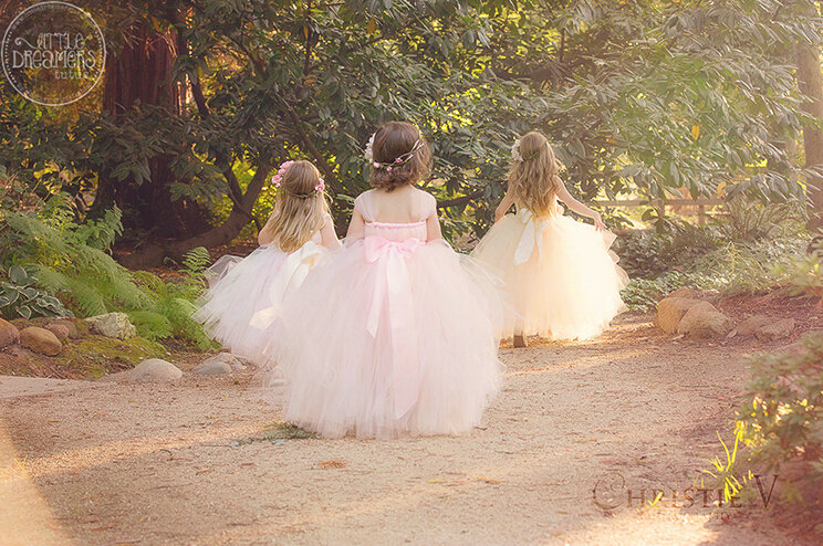Cute Skirts Winter Flower Girls Long Suspenders Wedding Party Dress - White
