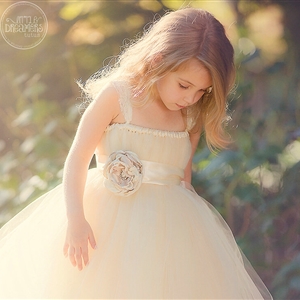 Cute Skirts Winter Flower Girls Long Suspenders Wedding Party Dress - White