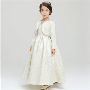 Cute Skirts Winter Flower Girls Shawl Bowknot Wedding Party Dress - White