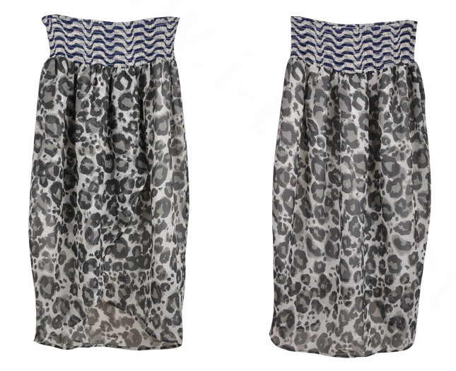Dresses Summer Women Backless Leopard Print Short Chiffon Fringe - Blue