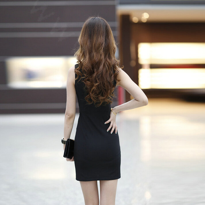 Elegant Dresses Summer Female Skirts Leopard Print Solid Tunic Plus Size - Black