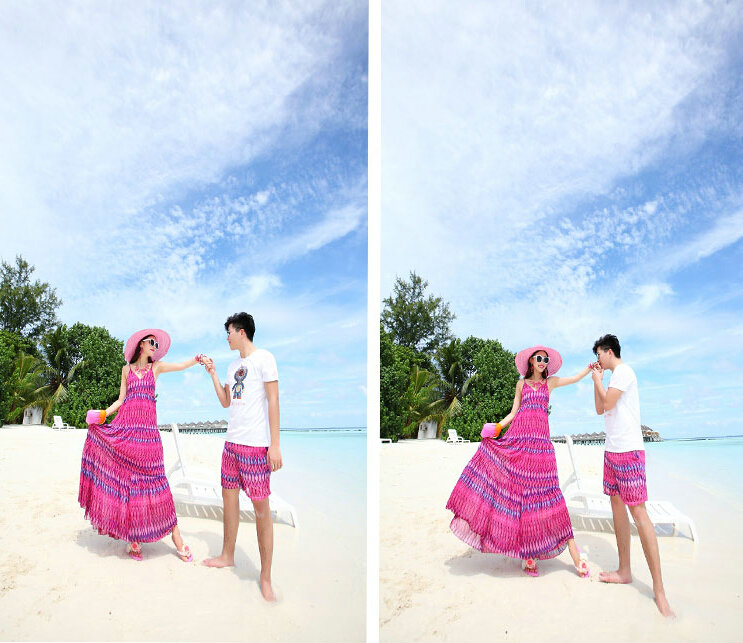 Elegant Dresses Summer Women Sundresses RhombicBeach Long Chiffon Bohemian - Rose