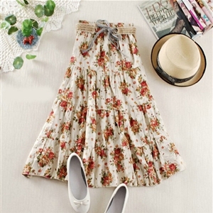 Fation Dresses Summer Girls Floral Bohemian Coast Semi Long Printed - Light Yellow