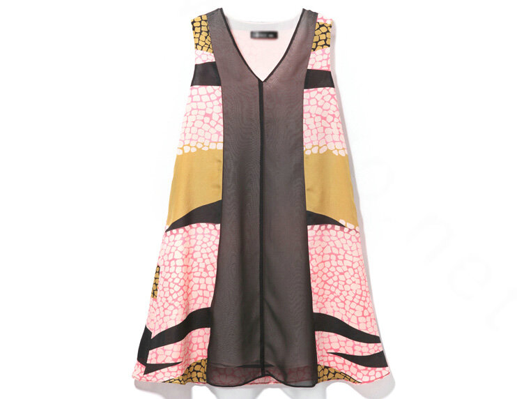 Sweet Dresses Summer Women Leopard Print Bowknot Chiffon Tunic - Black Pink