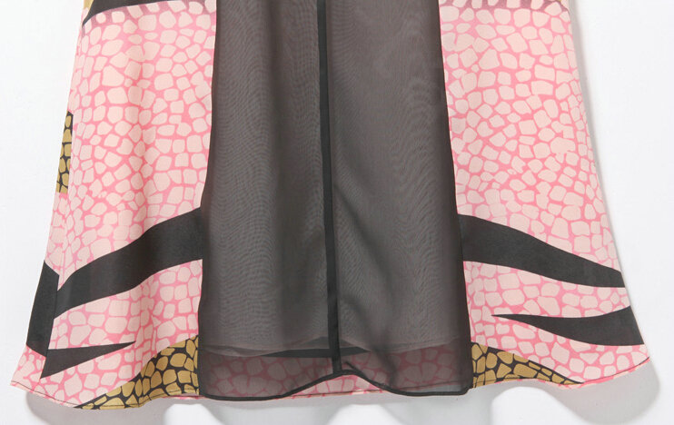 Sweet Dresses Summer Women Leopard Print Bowknot Chiffon Tunic - Black Pink