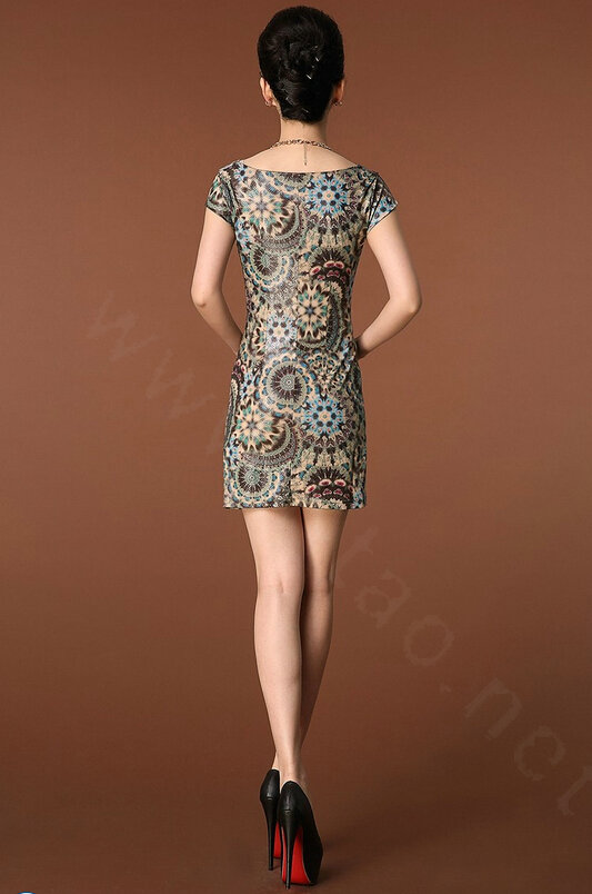 Temperament Dresses Summer Women Leopard Print Plus Size - Green