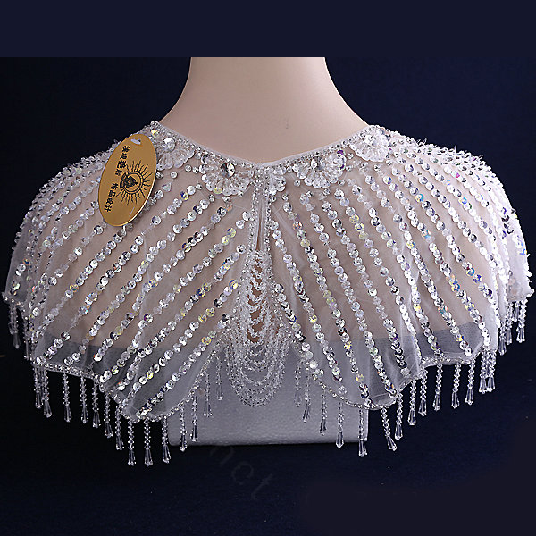 2016 New Luxury Bridal Crystal Beads Lace Sequins Shoulder Yarn Wedding Veil Tassel Shawls