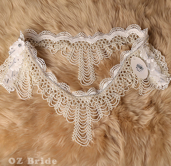 Classic Bridal Pearls Beads Tassel Shoulder Chain Wedding Lace Flower Cape Accessories