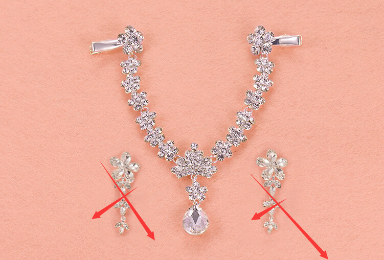 Flower Alloy Rhinestone Bohemia Bridal Frontlet Pendant Crown Headbands Hair Accessories - White