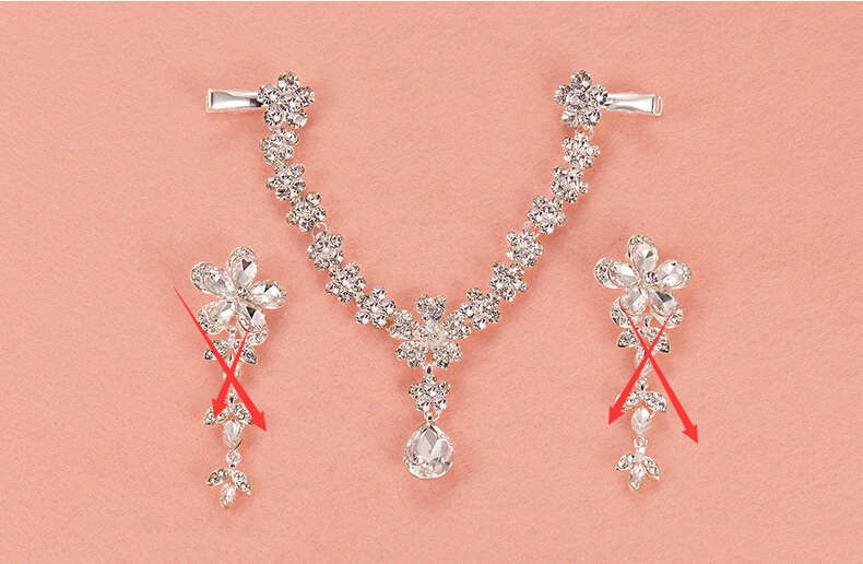Flower Alloy Rhinestone Bohemia Bridal Frontlet Pendant Headbands Hair Accessories - White
