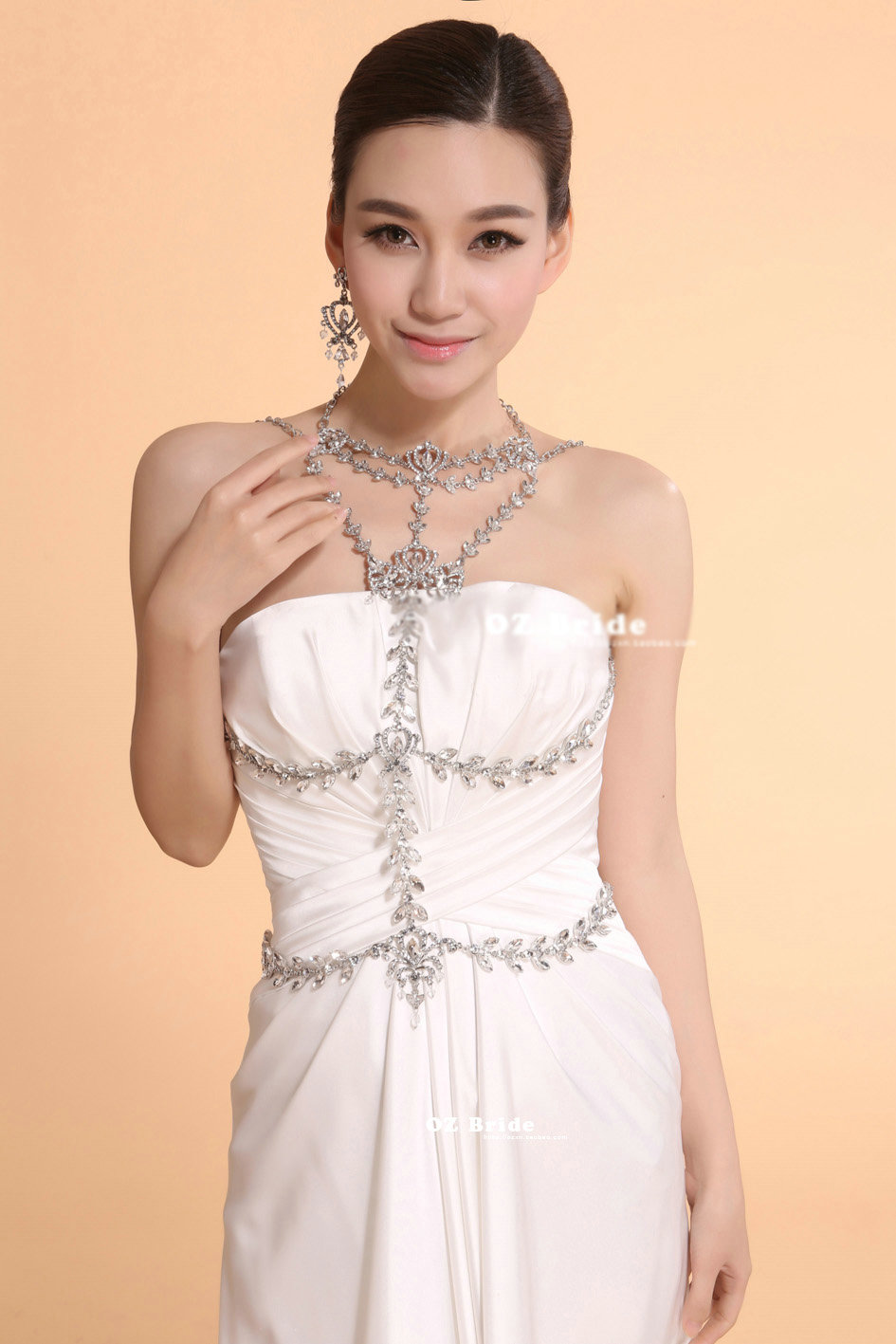 Hot sales Bridal Crystal Necklace Body Chain Alloy Rhinestone Elegant Shoulder Chain Wedding Party Jewelry
