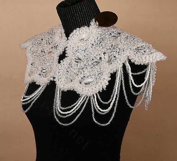 Luxury Bridal Rhinestone Crystal Beads Tassel Queen Wedding Shoulder Chain Accessories