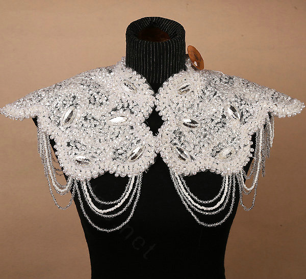 Luxury Bridal Rhinestone Crystal Beads Tassel Queen Wedding Shoulder Chain Accessories
