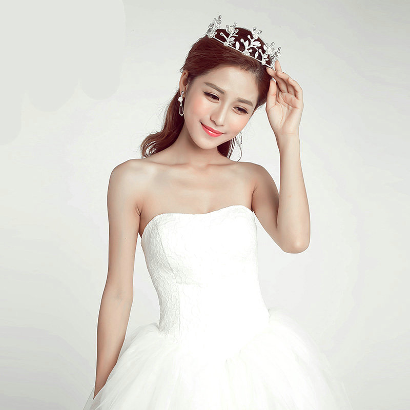 New Alloy Rhinestone Flower Bridal Jewelry Tiaras Earring Princess Style Pageant Sets 2pcs - White