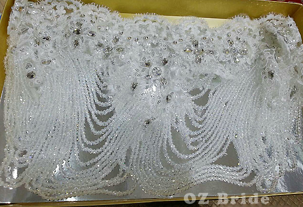 Noble Design Bridal Lace Flower Crystal Beads Pearls Tassel Wedding Shoulder Chain Accessories