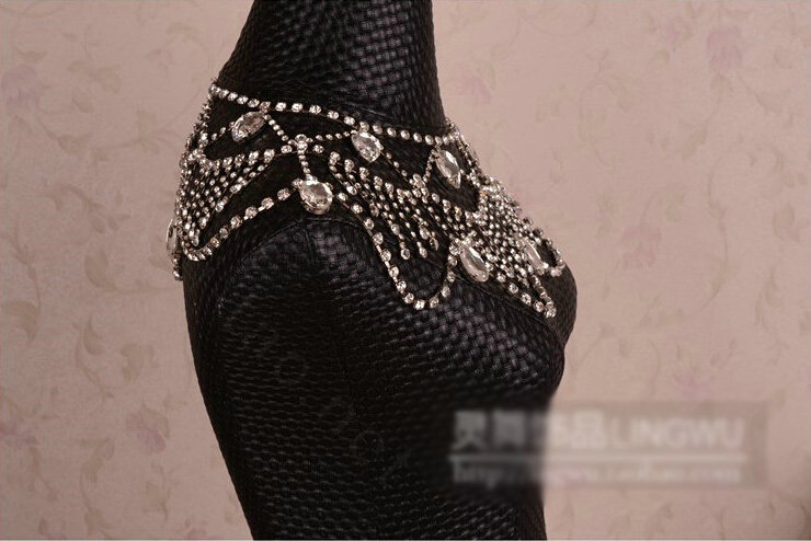 Simple Rhinestone Zircon Bridal Necklace Wedding Stage Tassel Shoulder Chain Accessories
