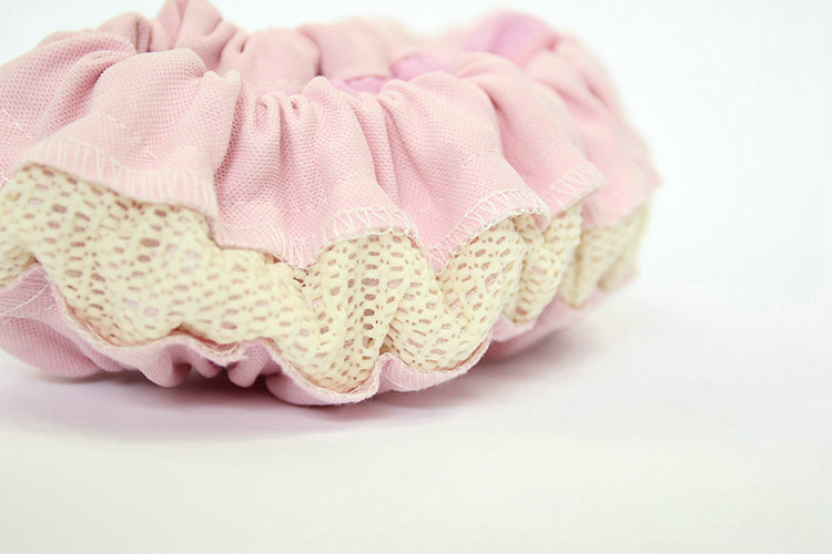 Bowknot Lace Cloth Universal Elastic Auto Steering Wheel Covers 15 inch 38CM - Pink