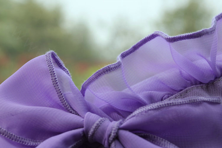 Bowknot Lace Cloth Universal Elastic Auto Steering Wheel Covers 15 inch 38CM - Purple