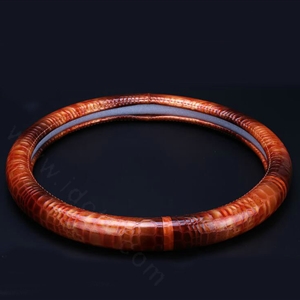 Calssic Crocodile Grain PU Leather Vehicle Steering Wheel Covers 15 inch 38CM - Gradient Yellow