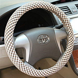 Calssic Swallow Gird Flax Universal Car Steering Wheel Covers 15 inch 38CM - Coffee
