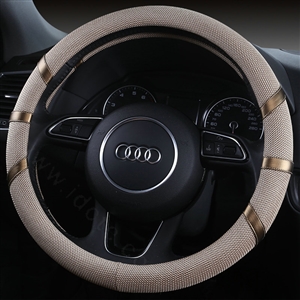 Classic Man Universal Auto Steering Wheel Covers for Flax 15 inch 38CM - Beige