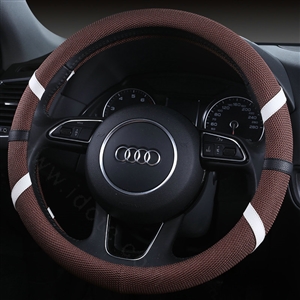 Classic Man Universal Auto Steering Wheel Covers for Flax 15 inch 38CM - Coffee