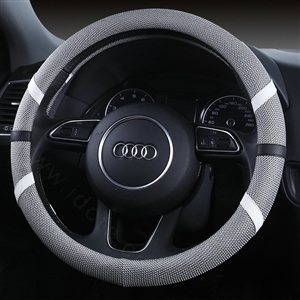 Classic Man Universal Auto Steering Wheel Covers for Flax 15 inch 38CM - Gray