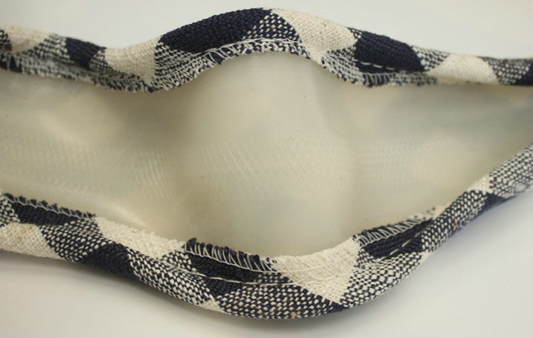 Classic Plaid Linen Universal Car Steering Wheel Covers 15 inch 38CM - Black White