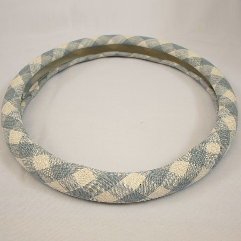 Classic Plaid Universal Car Steering Wheel Covers for Flax 15 inch 38CM - Blue