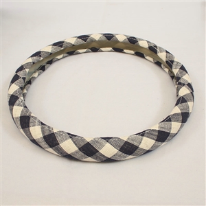 Classic Plaid Universal Car Steering Wheel Covers for Flax 15 inch 38CM - Dark blue