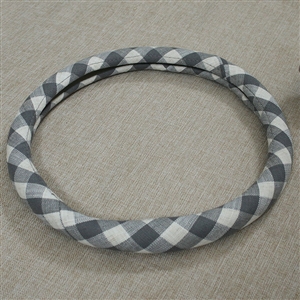 Classic Plaid Universal Car Steering Wheel Covers for Flax 15 inch 38CM - Gray
