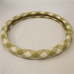 Classic Plaid Universal Car Steering Wheel Covers for Flax 15 inch 38CM - Green