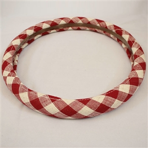 Classic Plaid Universal Car Steering Wheel Covers for Flax 15 inch 38CM - Red