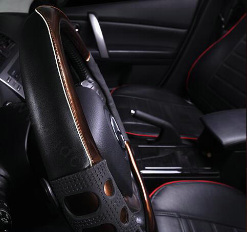 Cool Hollow Glitter Car Steering Wheel Covers Bright PU Leather 15 inch 38CM - Gold