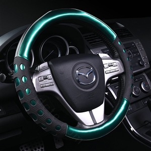 Cool Hollow Glitter Car Steering Wheel Covers Bright PU Leather 15 inch 38CM - Green