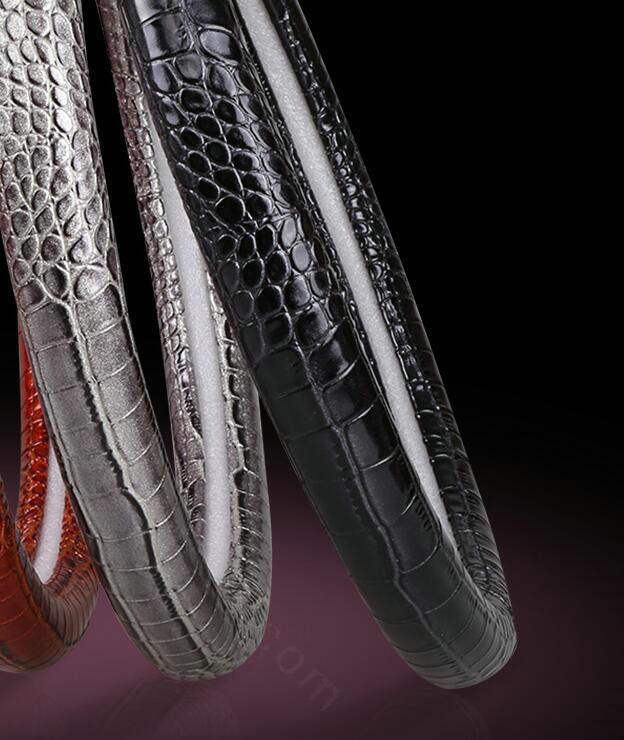 Crocodile Grain Glitter PU Leather Vehicle Steering Wheel Covers 15 inch 38CM - Black