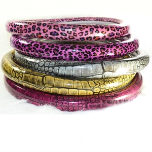 Crocodilian Grain Glitter PU Leather Vehicle Steering Wheel Covers 15 inch 38CM - Yellow