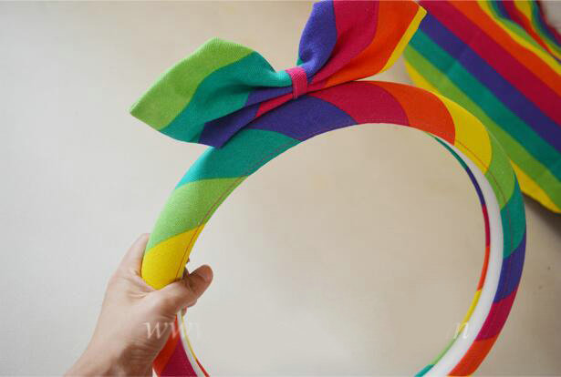 Cute Bowknot Flax Universal Elastic Auto Steering Wheel Covers 15 inch 38CM - Colour